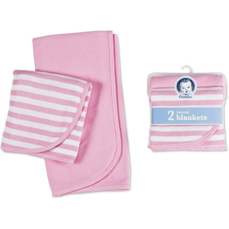 Gerber - Thermal Receiving Blankets, Pink, 2-Pack ...