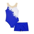 thumbnail image 3 of YONGHS Girls 2 Piece Gymnastic Dance Outfits Shiny Sequin Sleeveless Leotard with Shorts Activewear Royal Blue 8, 3 of 7