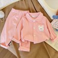 thumbnail image 2 of HFHAPW Kids Girls Pajamas Set Long Sleeve Button Down Pjs Sleepwear Loungewear 2 Piece Set for Daily,2-3 Y, 2 of 7