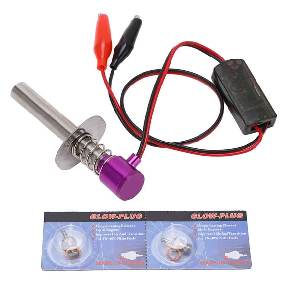 Electronic Glow Plug Igniter, Safe To Use RC Car Igniter For Aircraft Model For Car Model Purple