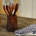 thumbnail image 4 of 3/4 Pcs Cuillère en Bois Réutilisable Portable de Voyage Baguettes Fourchette Vaisselle Couverts, 4 of 10