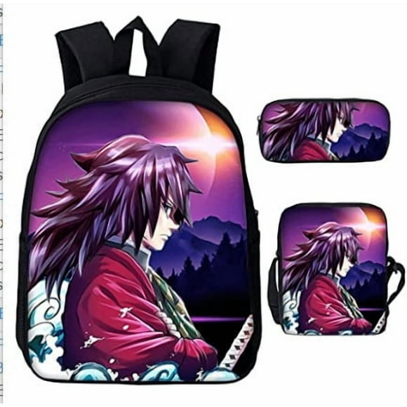 3D Demon Slayer Backpack Cartoon Backpack Three-Piece Printing