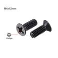 thumbnail image 2 of Uxcell M4 x 12mm Tornillo de fijación Phillips Galvanizado negro Paquete de 50, 2 of 5