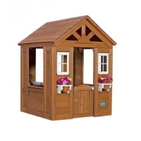 Backyard Discovery Timberlake Cedar Wooden Playhouse with Play Accessories
