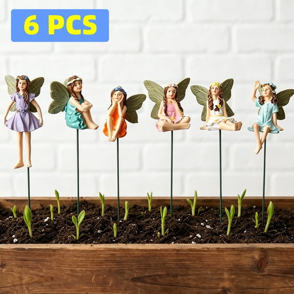 6PCS Fairy Garden Figurines Miniature Fairies for Outdoor Garden Décor, Pot Plants