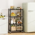 thumbnail image 2 of Gymax 4-tier Foldable Storage Shelving Unit w/4 Universal Wheels for Kitchen Study, 2 of 9