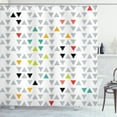 thumbnail image 1 of Geometric Shower Curtain, Modern Art Inspired Hipster Arrangement of Small Triangles Different Color Tones, Fabric Bathroom Set with Hooks, 69W X 84L Inches Extra Long, Multicolor, by Ambesonne, 1 of 3