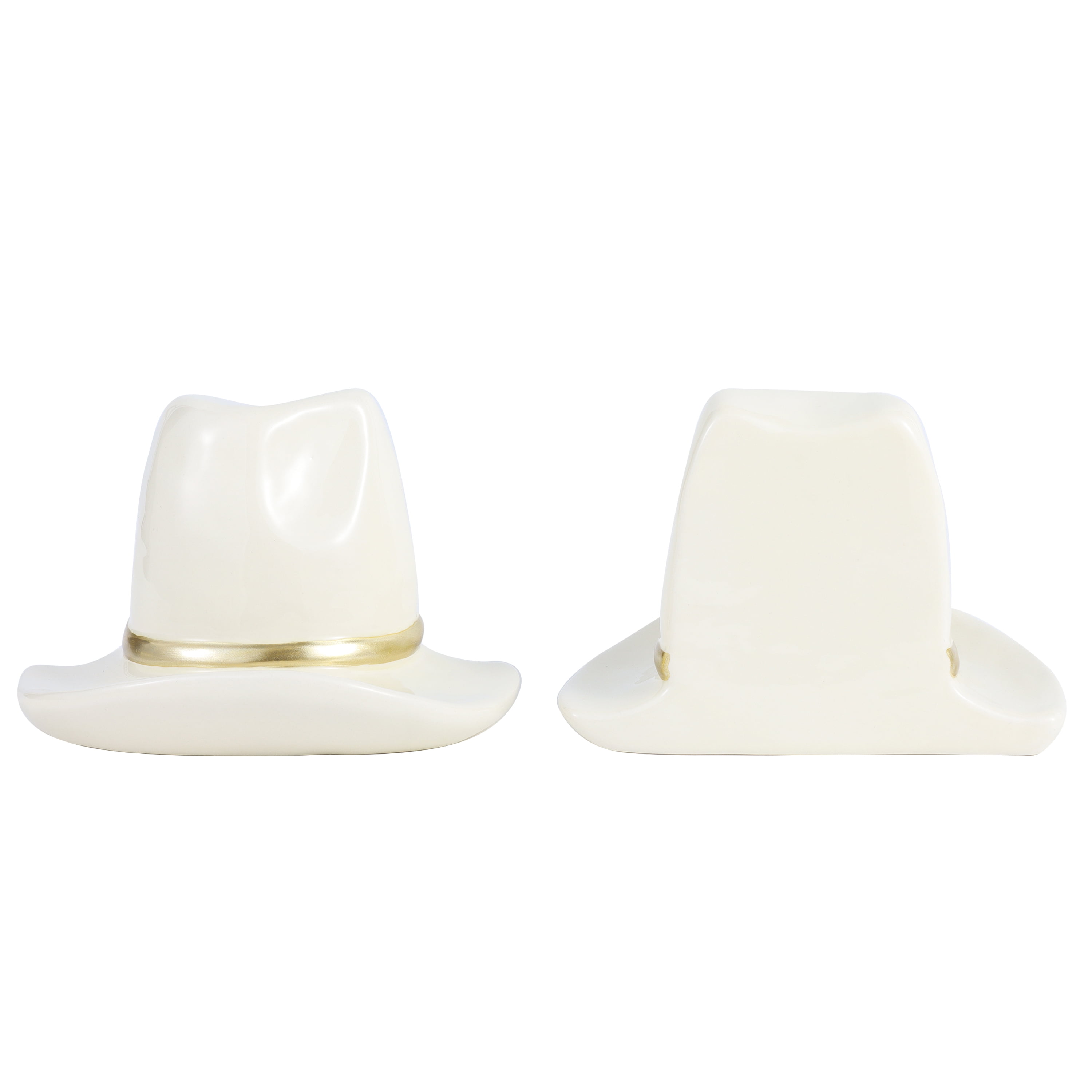 Mainstays White Ceramic Tabletop Cowboy Hat Bookends
