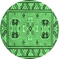 thumbnail image 1 of Ahgly Company Indoor Round Geometric Emerald Green Traditional Area Rugs, 3' Round, 1 of 4