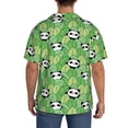 thumbnail image 3 of Sikiie Cartoon Panda And Leaf 1 Men's Wrinkle Free Untucked Cuban Shirt Business Casual Button Down Shirts Short Sleeve Shirt4X-Large, 3 of 5