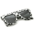 thumbnail image 4 of Oversize Chunky Matte Marble Print Wide Arms Flat Lens Flat Top Sunglasses 51mm (Marble / Smoke), 4 of 4
