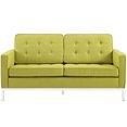 thumbnail image 3 of Loveseat Sofa Couch, Green, Fabric, Living Kitchen Cafe Bistro Hospitality Restaurant, Modern Contemporary HB32822, 3 of 4