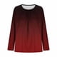 thumbnail image 4 of Mujeres de Manga Larga Tops Casual de Moda Gradiente Impresión Cuello Redondo Plegado Tamaño Superior para Uso Diario Y de Fiesta, 4 of 5