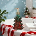 thumbnail image 5 of Christmas Tree Shaped Glass Soap Dispenser Green Holiday Theme Lotion Bottle for Bathroom Decor Shower Gel Container Shampoo Dispenser and Festive Home Accessories, 5 of 6