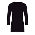 thumbnail image 4 of Women Plus Size Tunic Blouse Square Neck 3/4 Sleeve Solid Color Pullover Casual Loose Fashion Basic Tees (5XL, Black), 4 of 7