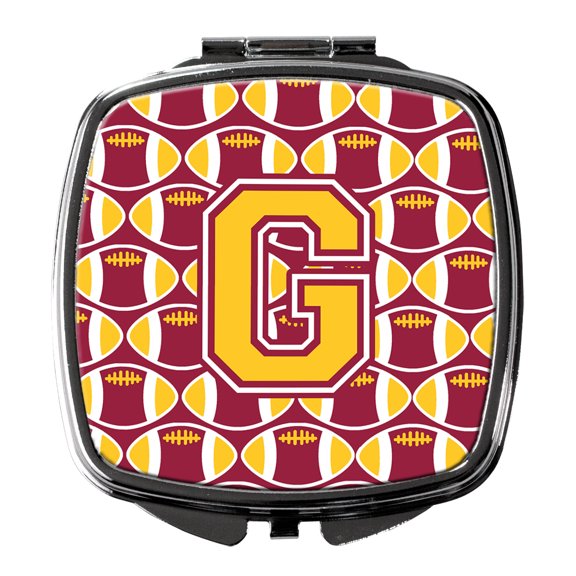 Letter G Football Maroon and Gold Compact Mirror