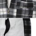 thumbnail image 2 of Men's Heavyweight Flannel Zip Up Fleece Lined Plaid Sherpa Jacket (MFJ Black (No Hood), 5XL), 2 of 2