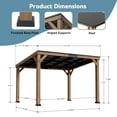 thumbnail image 2 of Modern Shade 10' x 12' Cedar Wood Hardtop Gazebo, Rot-Resistant Backyard Grill Shelter, 2 of 8