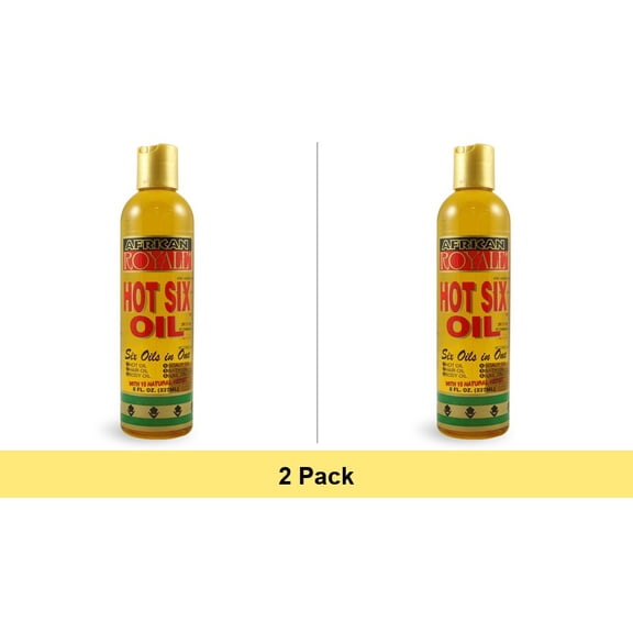 African Royale Hot Six In One Hair Oil with 15 Natural Herbs, 8 oz - 2 Pack