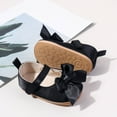 thumbnail image 6 of Quealent Baby Girls Mary Jane Shoes First Walker Cirb Dress Shoes with Bownot Non Slip Soft Sole PU Leather Toddler Black for Size 4, 6 of 9