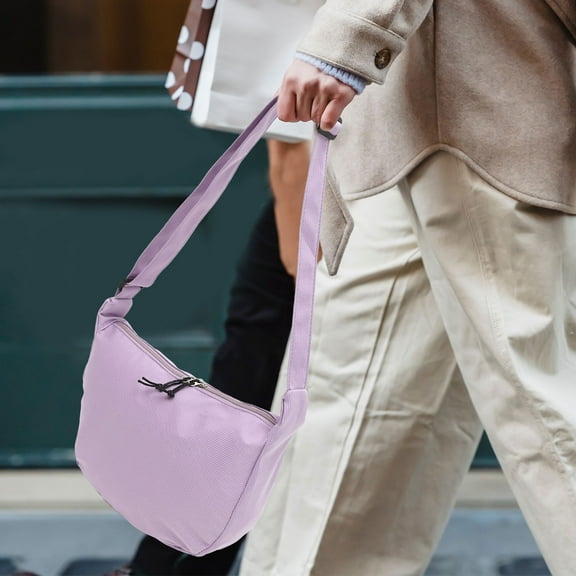 DINHEAROM 1Pack Tote Bags in Purple Nylon with Large Capacity and Square Shape for Travel and Everyday Use