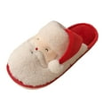 thumbnail image 3 of Christmas Slippers for Men Cute Cartoon Design Fuzzy Slippers Santa Reindeer Homewear Indoor Warm Winter Shoes Christmas Gifts #09 Red & Size 9.5, 3 of 9