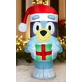thumbnail image 2 of Airblown Inflatables 5 Foot Christmas Bluey with Santa Hat and Present and 5ft Bingo with Candy Cane Bluey Decor, 2 of 9
