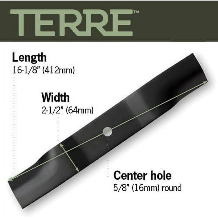 Terre Products, 3 Pack Hi Lift Lawn Mower Blades, 48 Inch Deck