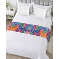 thumbnail image 5 of Xipuska Colorful Bed Runners for Queen Size Bed, Decorative Bed Throws for Foot of Bed, Ethnic Modern Abstract Watercolor Tie-Dye Bed Runner Sofa Throw Bedding Scarf Protector Slipcover for Bedroom, 5 of 6
