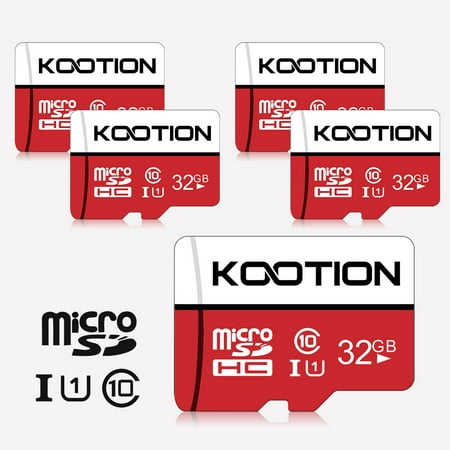 Image of Kootion 5 Pack 32 GB Micro SD Cards TF Card High Speed Micro SDHC UHS-I Memory Cards Class 10 C10 U1