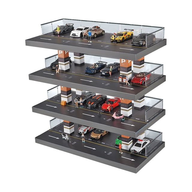 Vogacara Estuche de exposición Modelo de parque Estacionamiento Juguete Acrílico Acabado fino Estante para el hogar Plásticos multipropósito Kits de construcción modelo
