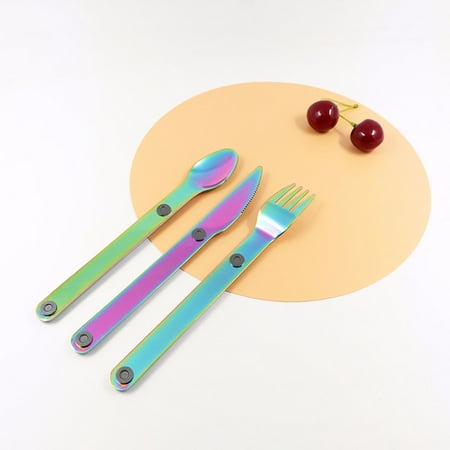 

WANYNG Magnetic Flatware Dinner Set Cutlery Knives Forks Spoons Tableware