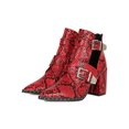 thumbnail image 5 of Women Side Cutout Buckled Strap Studded Pointy Toe Booties 18623, 5 of 6