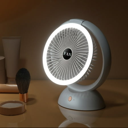 

Big holiday Deals! Dqueduo Portable USB Desk Fan Small Desk Fan With Light Adjust Wind Speed At Will Quiet Fan For Bedroom/Office Gifts for Family on Clearance