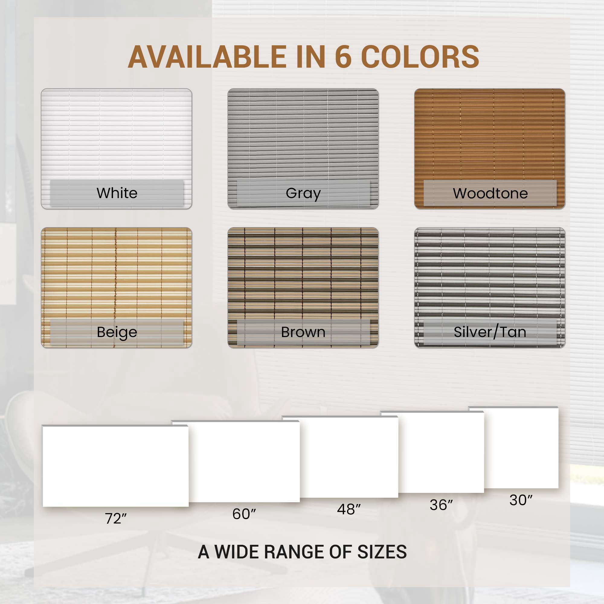 PowerSellerUSA Oval Cordless Blinds, Roll-Up Roller Shades for Windows and Doors, Light Filtering and Shades Privacy Window Treatment for Home - 36" (Width) x 72" (Length) Woodtone