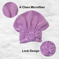 thumbnail image 3 of Paquete de 2 gorros de microfibra para secar el cabello, suaves y ultraabsorbentes, 3 of 5