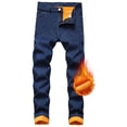 thumbnail image 2 of Pantalones vaqueros de invierno for hombre con forro polar, elásticos y térmicos, de corte regular for clima frío., 2 of 7