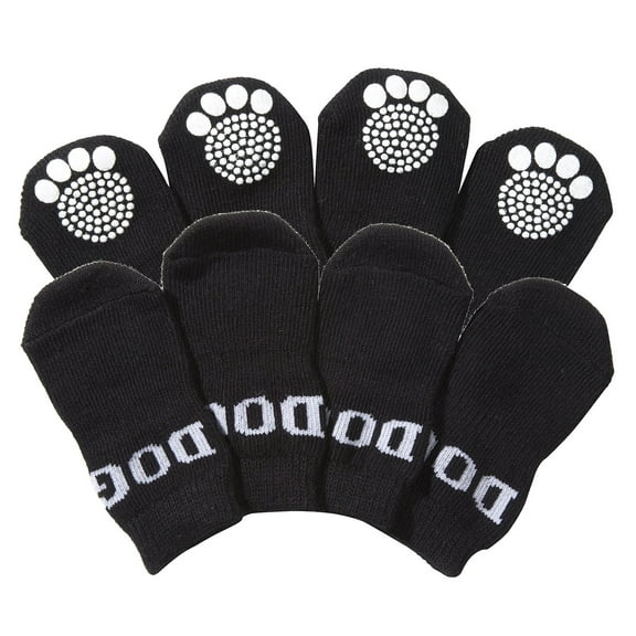 Pet Life ® Anti-Slip Rubberized Gripped Breathable Stretch Pet Dog Socks - Set of 4
