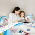 thumbnail image 4 of Castle Fairy Cute Bowknot Cat Bedding Comforter Set,Rainbow Animal King Bedding Sets, 4 of 8