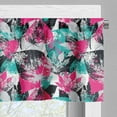 thumbnail image 5 of Ambesonne Grunge Valance & Curtain, Ornate Leaf Arrangement, 55"x45", Hot Pink Seafoam Black, 5 of 6