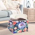 thumbnail image 3 of Yayeee Collapsible Cube Storage Bin with Lid Fabric Closet Decorative Basket with Handles, Puprle Ethereal Floral Harmony, 3 of 7
