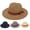 Apricot, variant on Panama Hat Straw Weaving Folding Men Women Anti Sun Waterproof Travel Cap for Beach