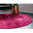 thumbnail image 3 of Rugs.com Fleur Collection Rug – 6' Round Red Medium-Pile Rug Perfect For Kitchens, Dining Rooms, 3 of 9