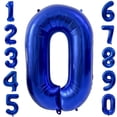 thumbnail image 1 of Globo con números de aluminio LVMOQIQIU, 40 cm, azul marino, 0, decoración de fiesta, 1 of 7