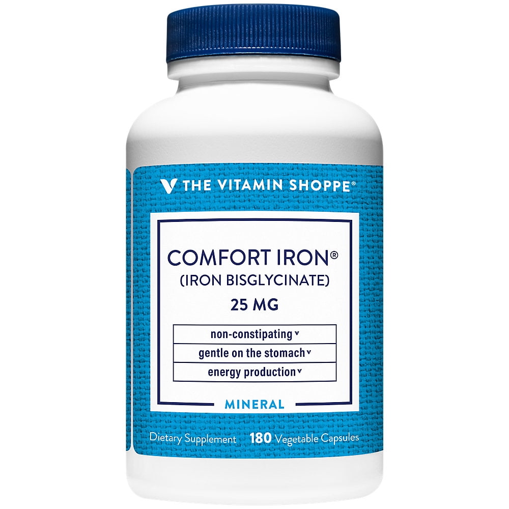 The Vitamin Shoppe Comfort Iron 25MG, Clinically Studied Iron