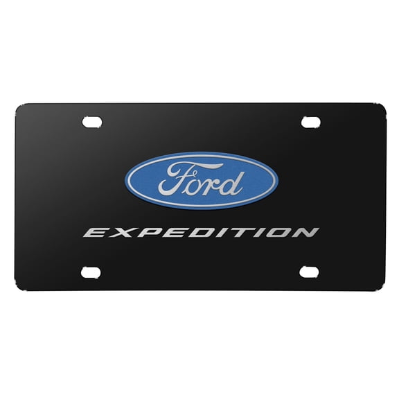Ford Expedition 3D Dual Logo Black Stainless Steel License Plate