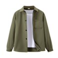 thumbnail image 3 of GiLiling Boys Denim Shirt Long Sleeve Button Shacket Western Shirts Regular Fit Cowboy Casual Lightweight Blouse (Green, E), 3 of 5
