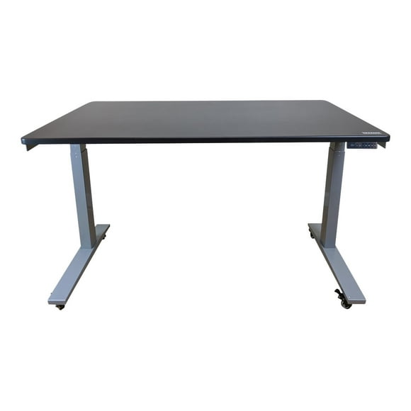 Uncaged Ergonomics Rise Up - Standing desk - mobile - rectangular - electric height adjustment - black - white base