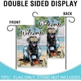 thumbnail image 4 of Bandera decorativa pequeña para jardín, diseño de perro labrador negro, ideal para la playa, el jardín, el césped y el exterior, ideal como regalo para amantes de los perros, con forma de anillo de, 4 of 6