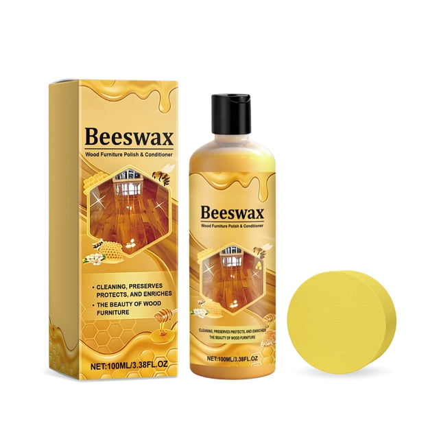 Polish de la Cera de Abejas para la Madera 100 Ml Elimina Rápidamente Y Ilumina las Superficies de Madera, Aplicación de Escena Múltiple para la Sala de Estar, la Oficina, la Cocina